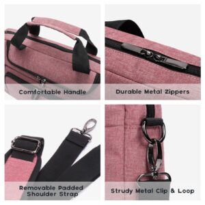 BERTASCHE Laptop Bag 17.3 inch for Women Computer Bag Laptop Case for Work Travel Business Briefcase w/Shoulder Strap,Rose Red