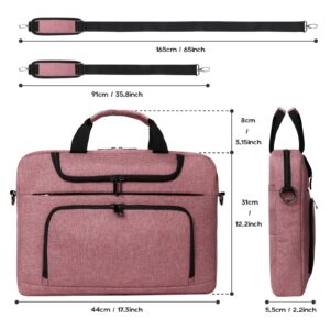 BERTASCHE Laptop Bag 17.3 inch for Women Computer Bag Laptop Case for Work Travel Business Briefcase w/Shoulder Strap,Rose Red