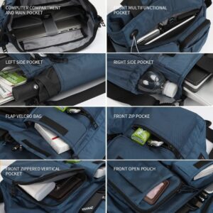 IX INOXTO Mens Messenger Bag Laptop Shoulder Bag Computer Work Office Bag Waterproof Briefcases for Travel Work (blue)