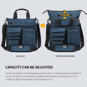 IX INOXTO Mens Messenger Bag Laptop Shoulder Bag Computer Work Office Bag Waterproof Briefcases for Travel Work (blue)