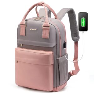 LOVEVOOK Laptop Backpack for Women 15.6 Inch Laptop Bag with USB Port, Fashion Waterproof Backpacks Teacher Nurse Stylish Travel Bags Vintage Daypacks for College Work