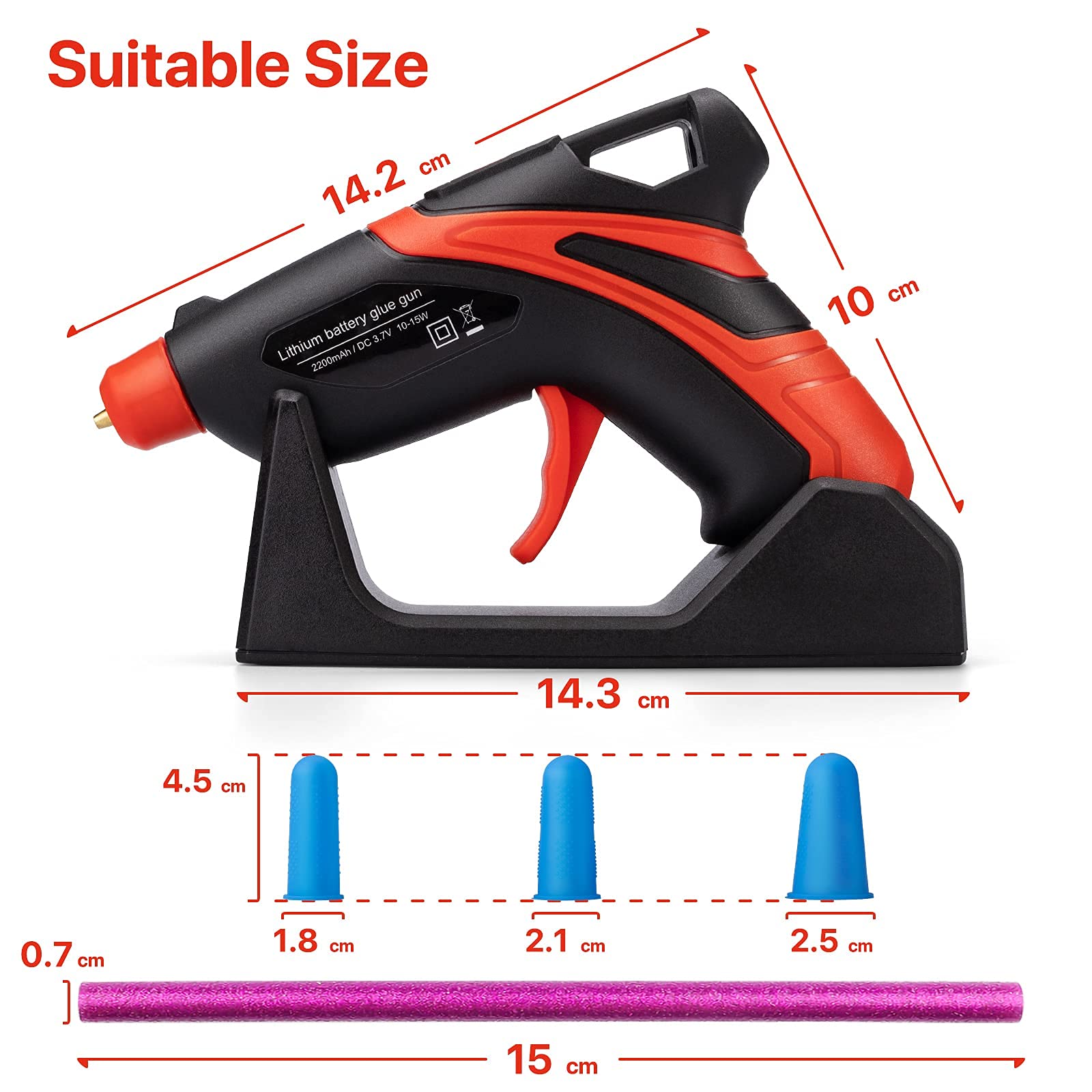 Cordless Hot Glue Gun, Calaytaly Rechargeable Fast Preheating Glue Gun Kit with 30PCS Glue Sticks (7mmx150mm), Automatic Power-Off System Hot Melt glue gun for Art, Crafts, Quick Repairs, DIY & Xmas