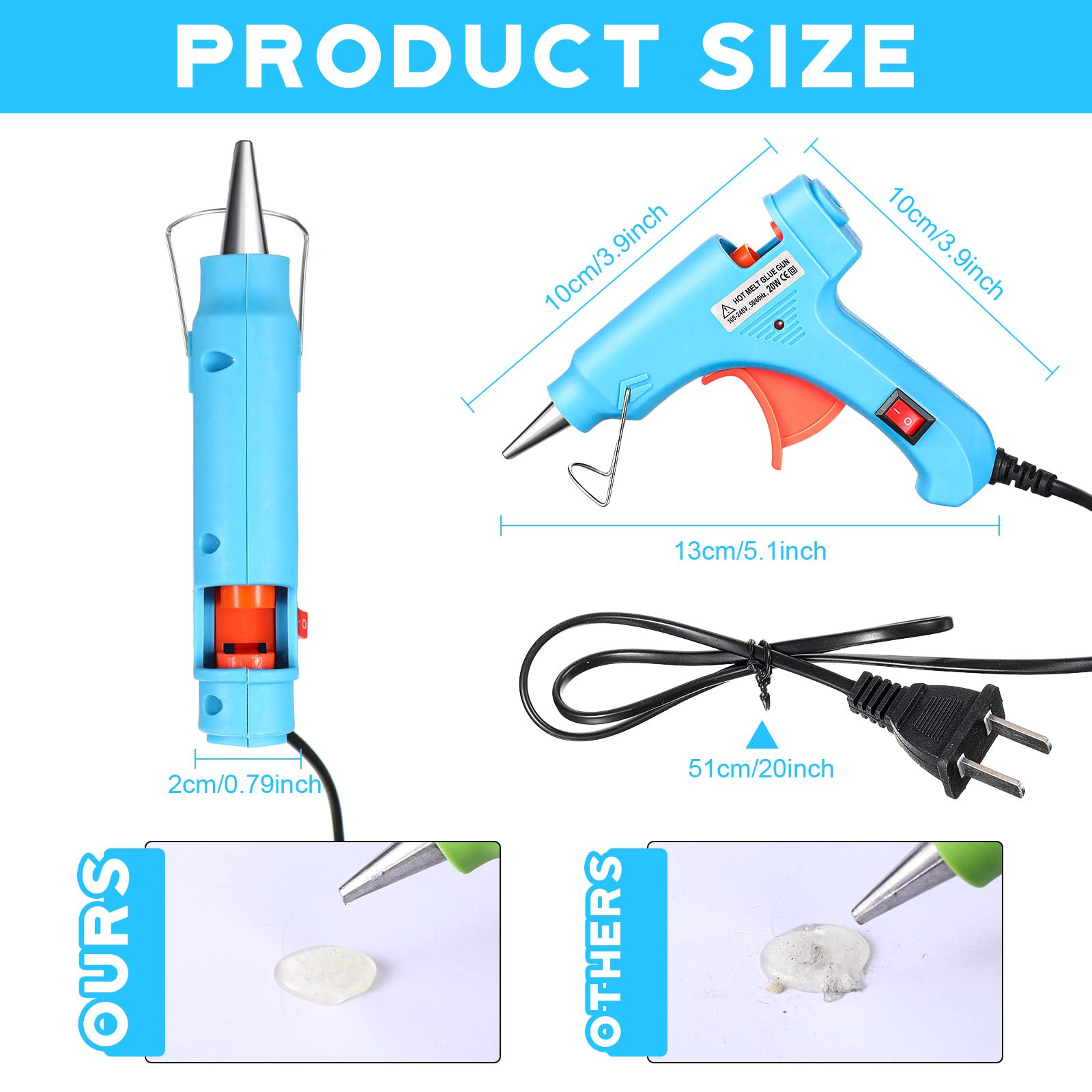 Zhengmy Mini Glue Gun for Arts Crafts Hot Glue Guns for Kids Hot Melt Arts Craft DIY Glue Gun for Crafts School DIY Arts Home Quick Repairs (Multicolored, 6 Pieces)