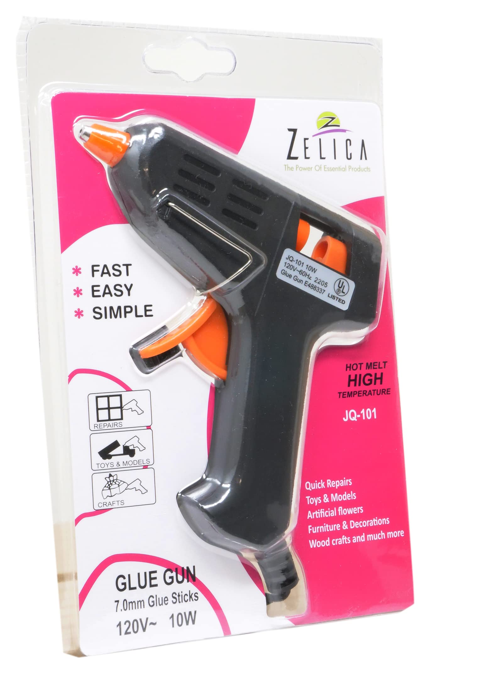 Hot Melt Mini Glue Gun (4 pack) for Arts & Crafts, (including 2 glue sicks each) Schools & Repairs, small glue gun for kids art DIY projects