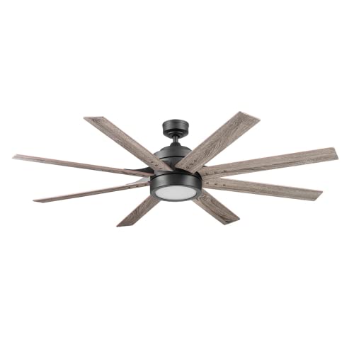 Honeywell Ceiling Fans Xerxes, 62 Inch Contemporary LED Ceiling Fan with Light and Remote Control, 8 Blades with Dual Finish, Reversible Motor - 51628-01 (Bronze)