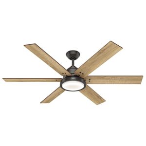 Hunter Fan Company 59461 Warrant 60 Inch Multiple Speed Ceiling Fan with LED Light, Remote Control, and Reversible Blades, Noble Bronze Finish