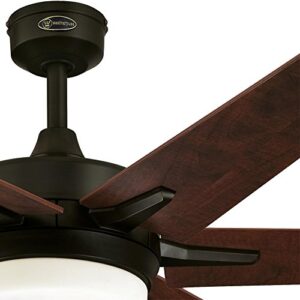 Westinghouse 7207800 Cayuga 60-Inch Black-Bronze Indoor Ceiling Fan, Dimmable LED Light Kit with Opal Frosted Glass