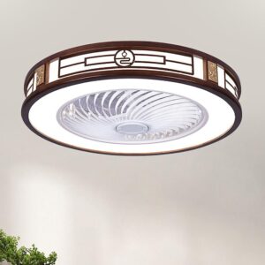 simimasen 64w LED Ceiling Fan Light Round Fan Lamp Chandelier 3 Speed 3 Color Remote Pendant Lamp Dimmable Chandelier W/Remo