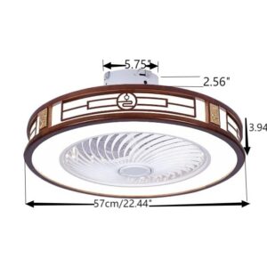 simimasen 64w LED Ceiling Fan Light Round Fan Lamp Chandelier 3 Speed 3 Color Remote Pendant Lamp Dimmable Chandelier W/Remo