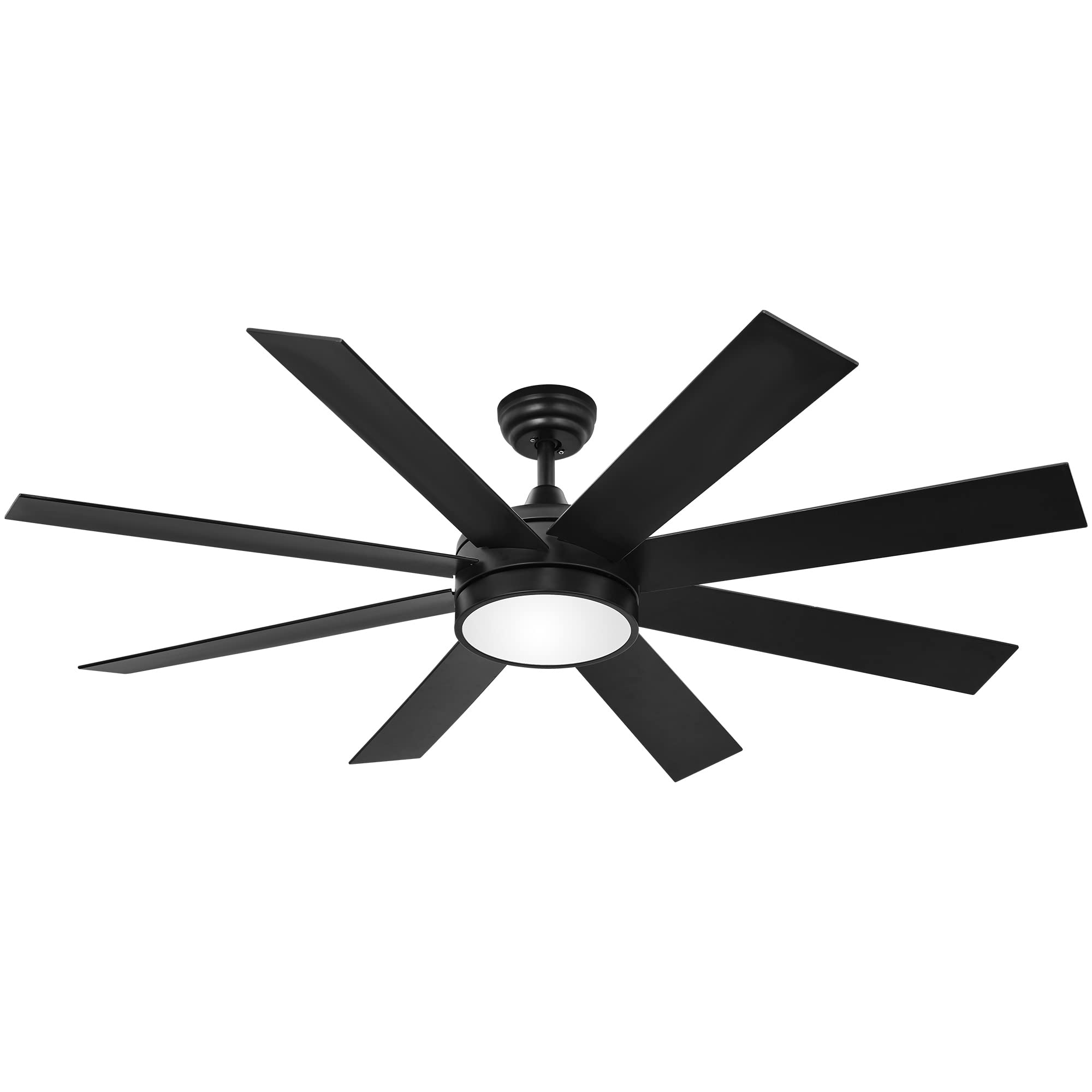 YITAHOME Black 60 Inch Ceiling Fan with Light and Remote, DC Fanlight for Indoor Outdoor, Modern Light Fan with Reversible 6 Speeds, 3 Color Temperatures, Memory Function, Quiet Motor