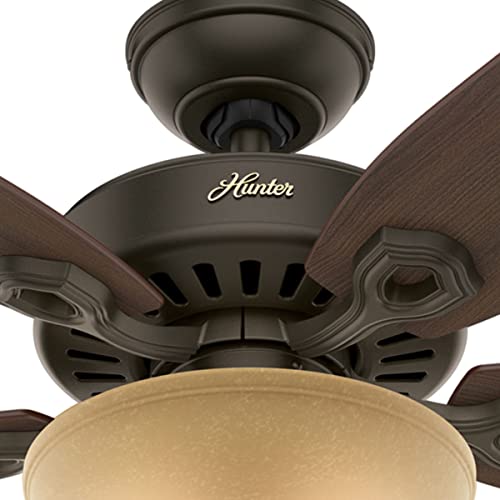 Hunter Fan Company 53091 Builder Deluxe Indoor Ceiling Fan with LED Light and Pull Chain Control, 52", New Bronze Finish