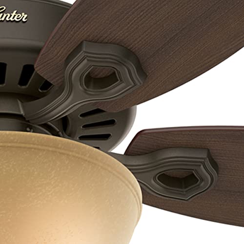 Hunter Fan Company 53091 Builder Deluxe Indoor Ceiling Fan with LED Light and Pull Chain Control, 52", New Bronze Finish