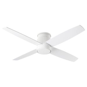 LUZAIRE DESIGN Oxygen 3-102-6 | Oslo 52" Four Blade Hugger I Modern Ceiling Fan – White | Three Speed Reversible Motor With Optional Remote Control | Damp-Rated (52 Inch, White)