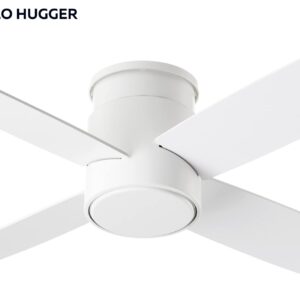 LUZAIRE DESIGN Oxygen 3-102-6 | Oslo 52" Four Blade Hugger I Modern Ceiling Fan – White | Three Speed Reversible Motor With Optional Remote Control | Damp-Rated (52 Inch, White)