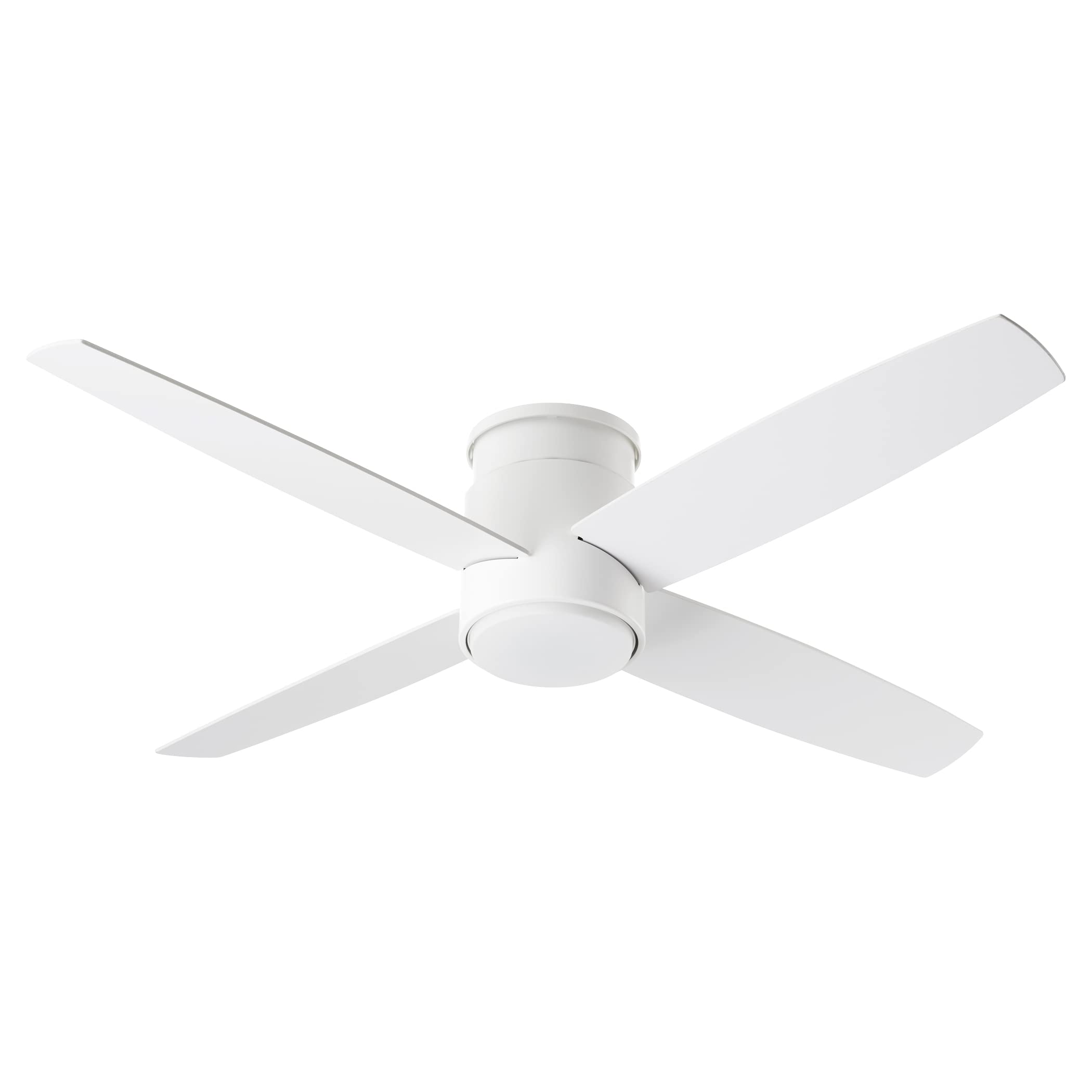 LUZAIRE DESIGN Oxygen 3-102-6 | Oslo 52" Four Blade Hugger I Modern Ceiling Fan – White | Three Speed Reversible Motor With Optional Remote Control | Damp-Rated (52 Inch, White)