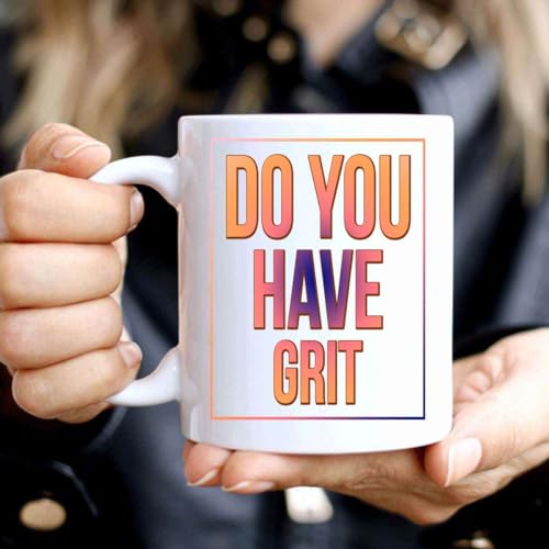 Novelty Gift Gift for Relentless Cornhole Fans - Do You Have Grit - 64 Team Building Game for Adults & Kids - 11 Oz White Ceramic Coffee Mug