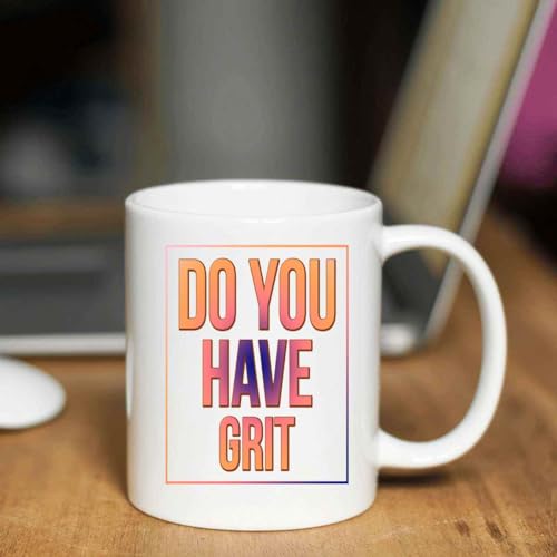 Novelty Gift Gift for Relentless Cornhole Fans - Do You Have Grit - 64 Team Building Game for Adults & Kids - 11 Oz White Ceramic Coffee Mug