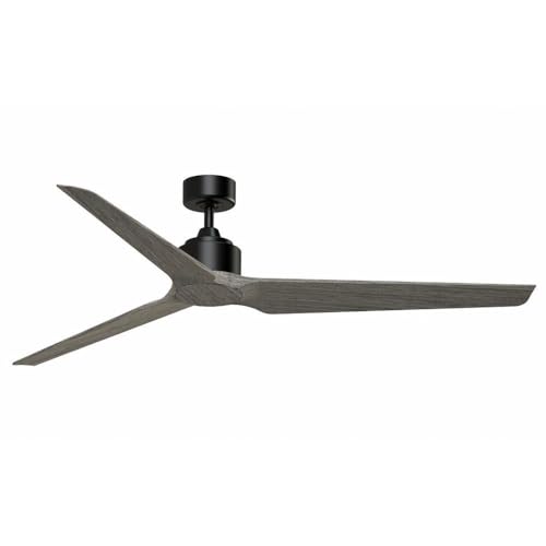 Fanimation TriAire Custom - 3 Blade Ceiling Fan-15.92 Inches Tall and 64 Inches Wide-Black Finish-Weathered Wood Blade Color