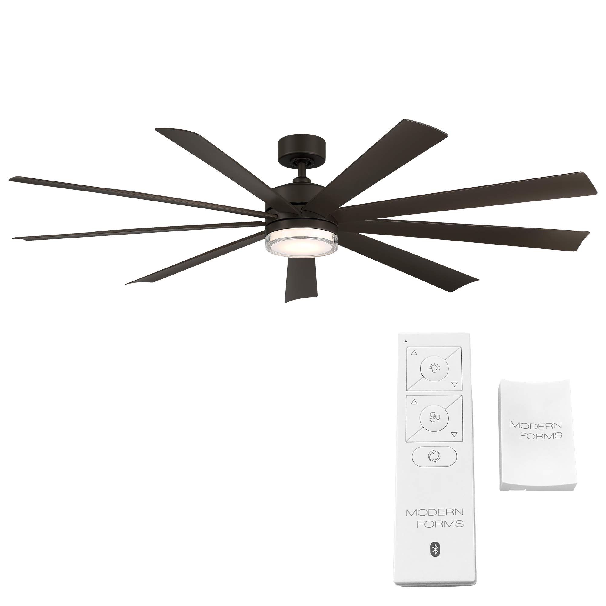 Wynd XL Smart Indoor and Outdoor 9-Blade Ceiling Fan 72in Bronze with 3000K LED Light Kit and Remote Control works with Alexa, Google Assistant, Samsung Things, and iOS or Android App