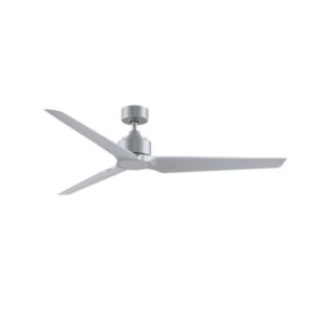 triaire custom - 3 blade ceiling fan-15.92 inches tall and 64 inches wide-silver finish-silver blade color