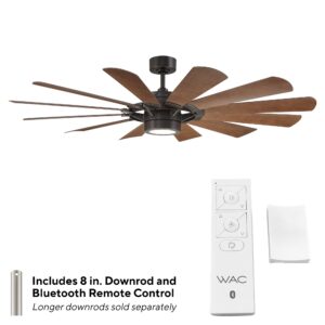 Windmill Indoor and Outdoor 12-Blade Smart Ceiling Fan 65in Oil-Rubbed Bronze Dark Walnut with 3000K LED Light Kit and Remote Control works with Alexa and iOS or Android App