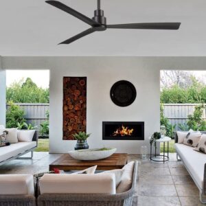 MINKA-AIRE F787-CL Simple 52 Inch Outdoor 3 Blade Ceiling Fan with DC Motor in Coal Finish