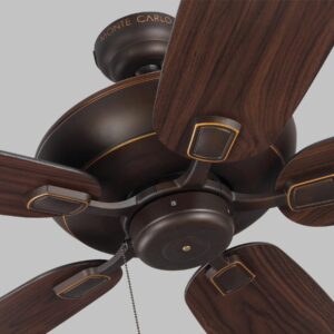 Monte Carlo 5CSM60RB Colony Super Max Dual Mount 60'' Outdoor Ceiling Fan with Pull Chain, 5 Blades, Roman Bronze