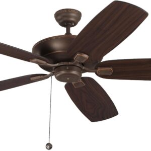 Monte Carlo 5CSM60RB Colony Super Max Dual Mount 60'' Outdoor Ceiling Fan with Pull Chain, 5 Blades, Roman Bronze