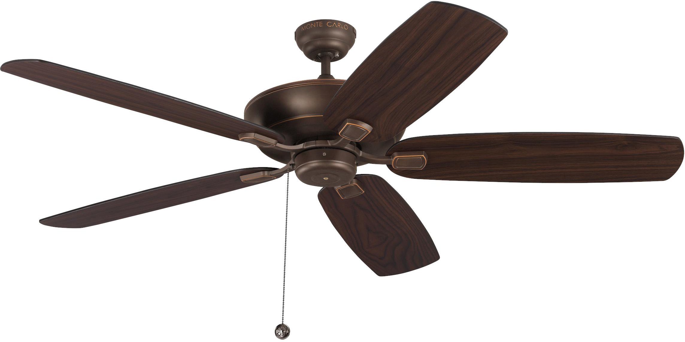 Monte Carlo 5CSM60RB Colony Super Max Dual Mount 60'' Outdoor Ceiling Fan with Pull Chain, 5 Blades, Roman Bronze