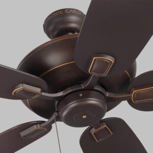 Monte Carlo 5CSM60RB Colony Super Max Dual Mount 60'' Outdoor Ceiling Fan with Pull Chain, 5 Blades, Roman Bronze