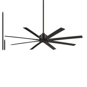 minka-aire f896-65-cl, xtreme h2o 65" ceiling fan in coal finish with remote and additional 24" downrod………