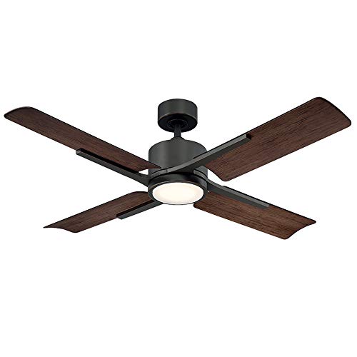 Modern Forms FR-W1806-56L-OB/DW Cervantes 56" Four Blade Indoor/Outdoor Smart Fan with 6-Speed DC Motor and LED Light in Oil Rubbed Bronze Works with Nest, Ecobee, Google Home and iOS/Android App,