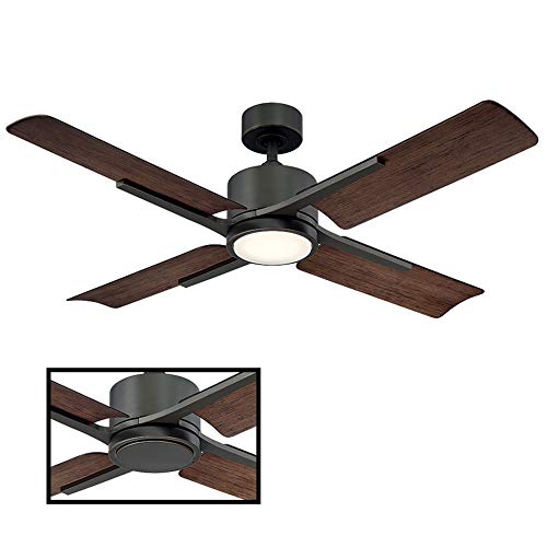 Modern Forms FR-W1806-56L-OB/DW Cervantes 56" Four Blade Indoor/Outdoor Smart Fan with 6-Speed DC Motor and LED Light in Oil Rubbed Bronze Works with Nest, Ecobee, Google Home and iOS/Android App,