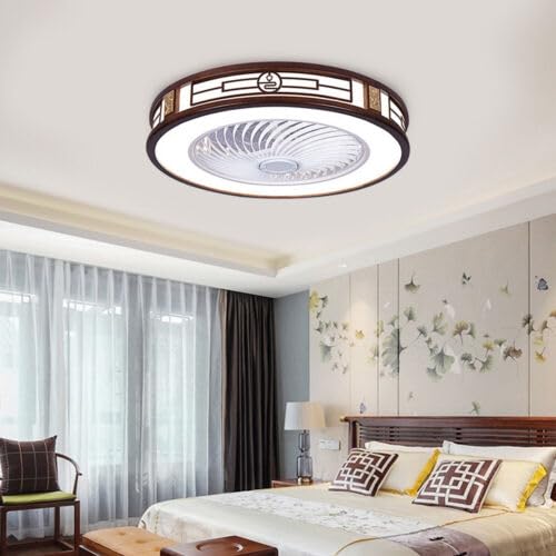 MhdunueSK Ceiling Fan with Light,64W Ceiling Fans with 3 Adjustable Gear Wind Speed and3 Kinds of Light Adjustable,Ceiling Fan for Bedroom Dining Room Living Room Irradiation Area 15-20㎡