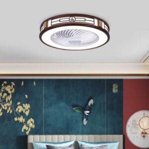 MhdunueSK Ceiling Fan with Light,64W Ceiling Fans with 3 Adjustable Gear Wind Speed and3 Kinds of Light Adjustable,Ceiling Fan for Bedroom Dining Room Living Room Irradiation Area 15-20㎡