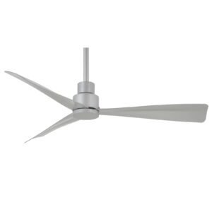 minka-aire f786-sl simple 44 inch outdoor 3 blade ceiling fan with dc motor in silver finish