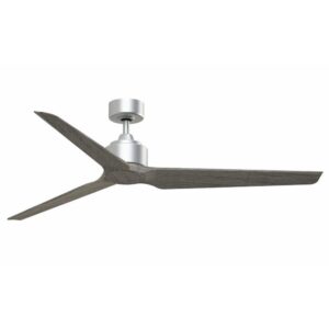 fanimation triaire custom - 3 blade ceiling fan-15.92 inches tall and 64 inches wide-silver finish-weathered wood color