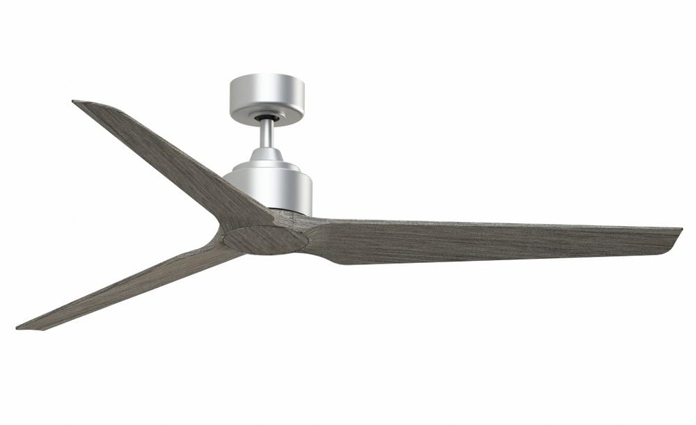 Fanimation TriAire Custom - 3 Blade Ceiling Fan-15.92 Inches Tall and 64 Inches Wide-Silver Finish-Weathered Wood Color