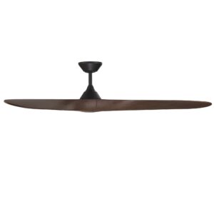 WAC Lighting Malibu Indoor and Outdoor 3-Blade Smart Ceiling Fan 70in Matte Black Dark Walnut with Remote Control works with Alexa and iOS or Android App