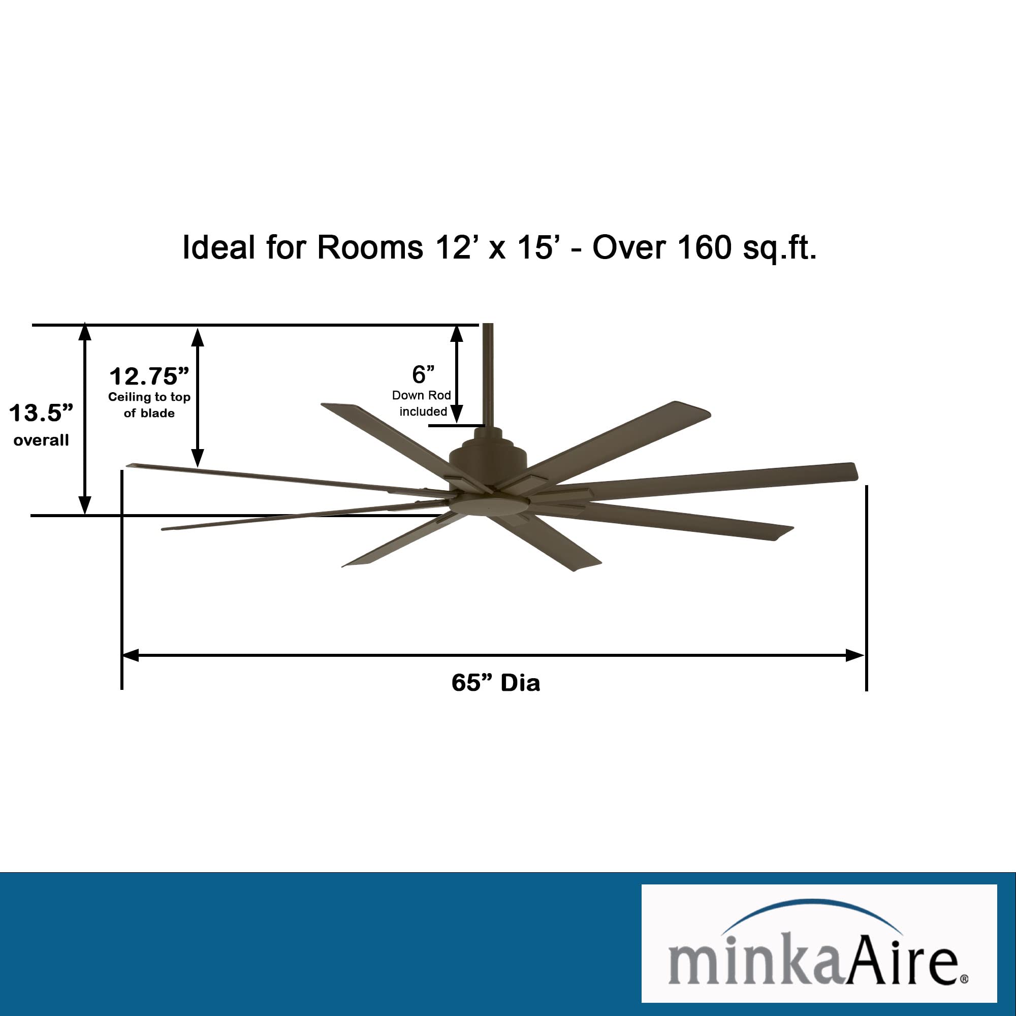 Minka Aire Xtreme H2O 65 in. Indoor/Outdoor Oil Rubbed Bronze Ceiling Fan with Remote Control