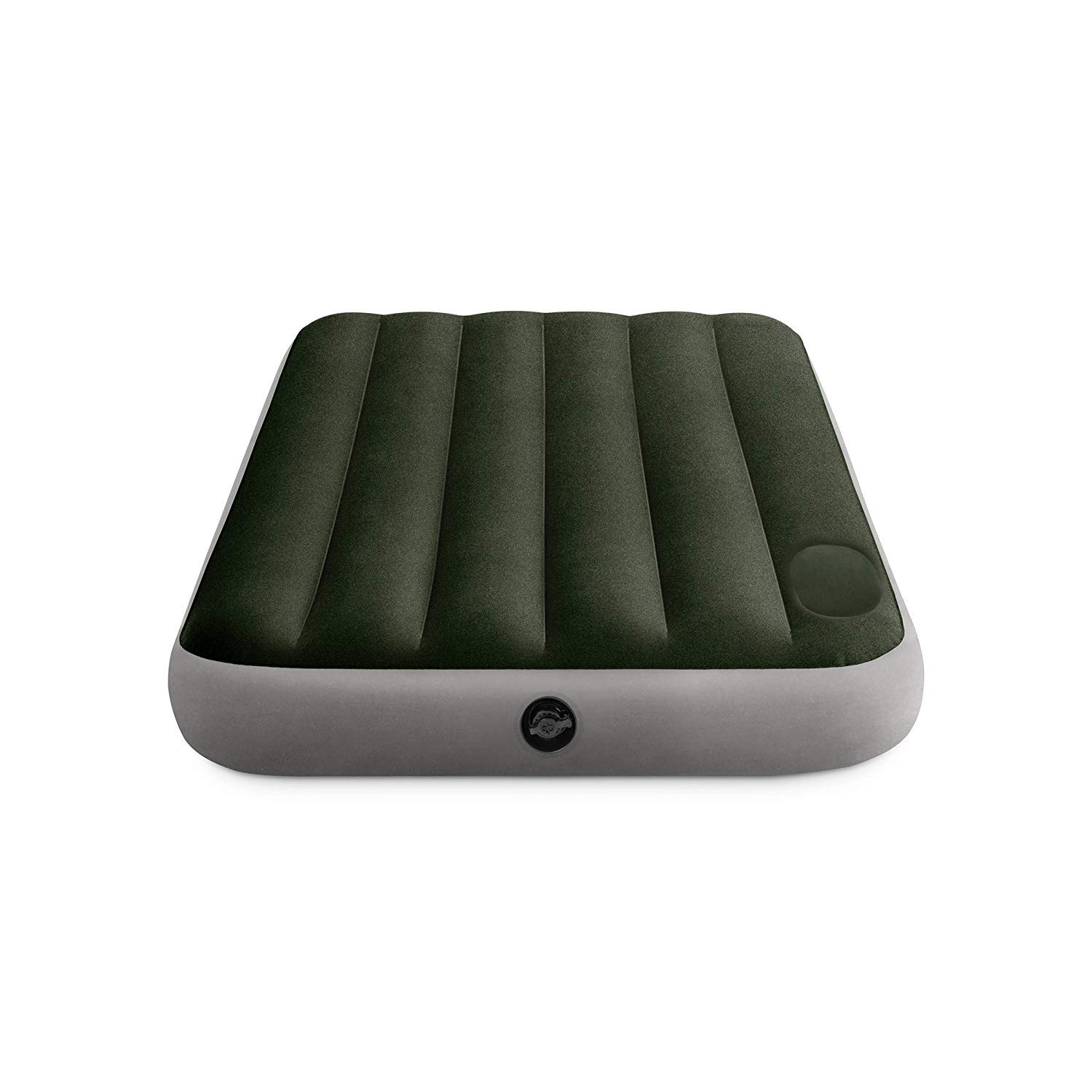 Intex 64763E Dura-Beam Standard Downy Air Mattress: Fiber-Tech – Queen Size – Built-in Foot Pump – 10in Bed Height – 600lb Weight Capacity