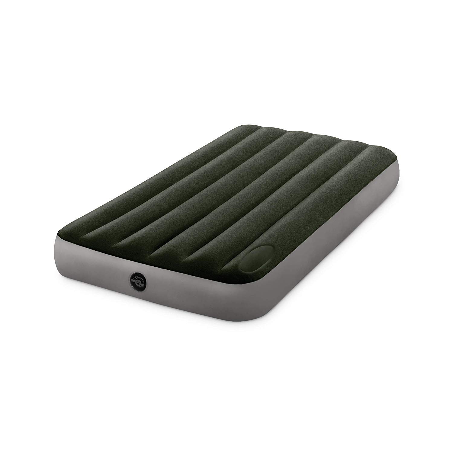 Intex 64763E Dura-Beam Standard Downy Air Mattress: Fiber-Tech – Queen Size – Built-in Foot Pump – 10in Bed Height – 600lb Weight Capacity