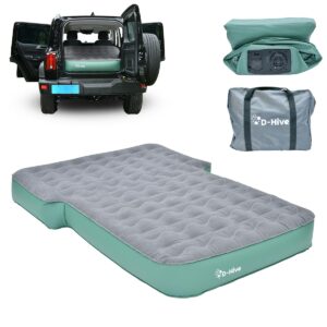 D-Hive Full Size SUV Air Mattress, Easy to Install with Built-In Pump, Quick Inflation, Anti-Deflate, Fits 2 People, Green