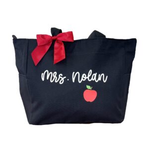 personalized large teacher tote bag - custom gift for teacher - customized tote bag - gift for teacher - thank you gift for teacher - student teacher gift - teacher appreciation