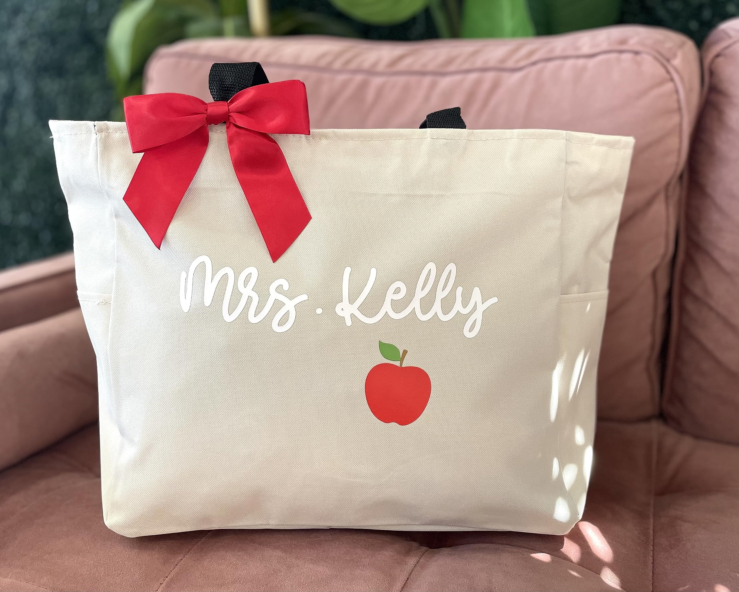 Personalized Large Teacher Tote Bag - Custom Gift for Teacher - Customized Tote Bag - Gift for Teacher - Thank You Gift for Teacher - Student Teacher Gift - Teacher Appreciation