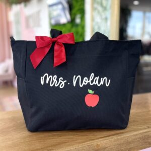 Personalized Large Teacher Tote Bag - Custom Gift for Teacher - Customized Tote Bag - Gift for Teacher - Thank You Gift for Teacher - Student Teacher Gift - Teacher Appreciation