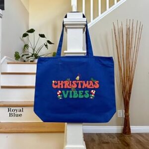 Women Christmas Bag, Christmas Vibes Tote Bag, Tote Bag Aesthetic, Holiday Gift Bag, Christmas Family Gift Bags, Customized Christmas Bag