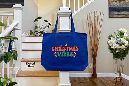 Women Christmas Bag, Christmas Vibes Tote Bag, Tote Bag Aesthetic, Holiday Gift Bag, Christmas Family Gift Bags, Customized Christmas Bag