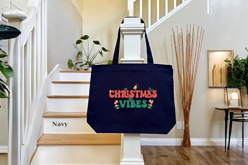 Women Christmas Bag, Christmas Vibes Tote Bag, Tote Bag Aesthetic, Holiday Gift Bag, Christmas Family Gift Bags, Customized Christmas Bag