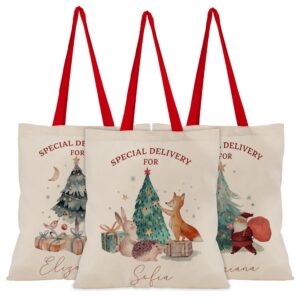 zexpa apparel customized christmas santa gift bag, custom totes for holiday presents, personalized xmas gifts pouch